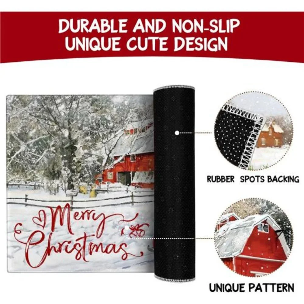 Merry Christmas Door Mat -Red Truck